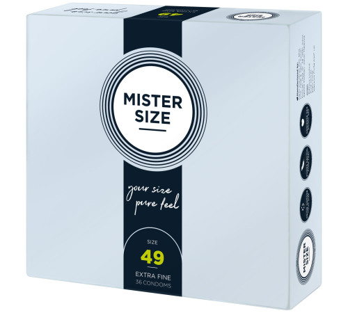 Презервативи Mister Size - pure feel - 49 (36 condoms), товщина 0,05 мм