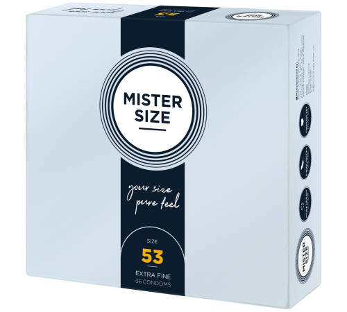 Презервативи Mister Size - pure feel - 53 (36 condoms), товщина 0,05 мм