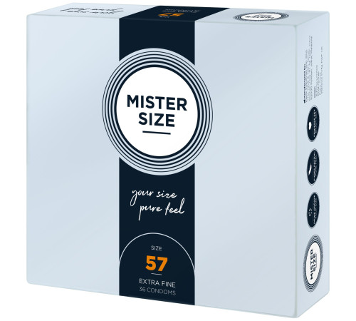 Презервативи Mister Size - pure feel - 57 (36 condoms), товщина 0,05 мм