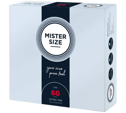 Презервативи Mister Size - pure feel - 60 (36 condoms), товщина 0,05 мм