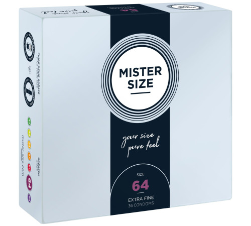 Презервативи Mister Size - pure feel - 64 (36 condoms), товщина 0,05 мм