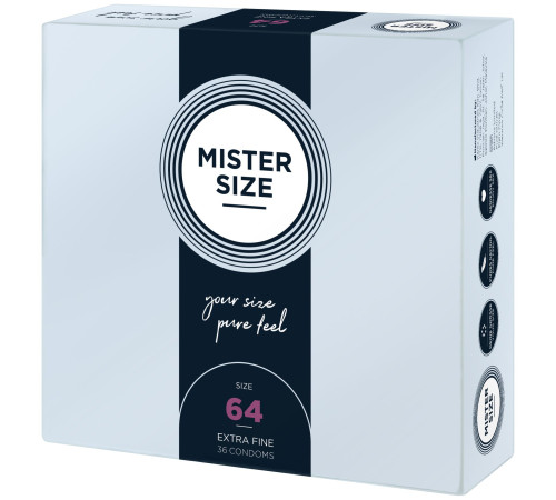 Презервативи Mister Size - pure feel - 64 (36 condoms), товщина 0,05 мм