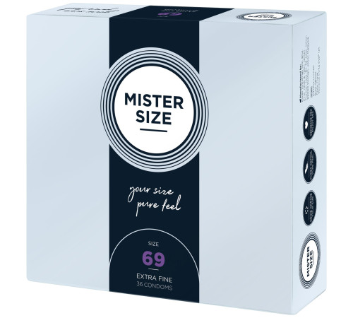 Презервативи Mister Size - pure feel - 69 (36 condoms), товщина 0,05 мм