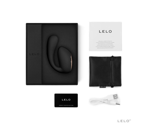 Смарт-вібратор LELO Ida Wave Black, вагінально-кліторальний, технологія WaveMotion, 2 мотори