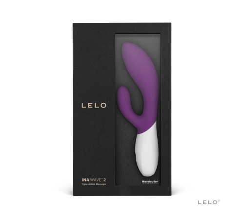 Вібратор-кролик LELO Ina Wave 2 Plum, манливий рух стовбура + вібрації