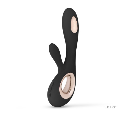 Вібратор-кролик LELO Soraya Wave Black, манливі рухи стовбура