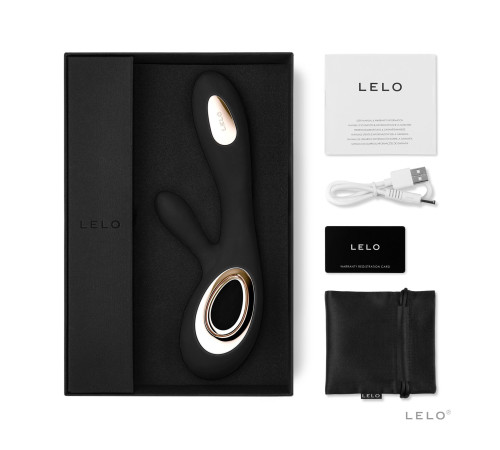 Вібратор-кролик LELO Soraya Wave Black, манливі рухи стовбура