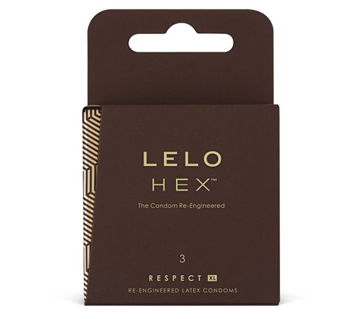 Презервативы LELO HEX Condoms Respect XL 3 Pack, тонкие и суперпрочные, увеличенный размер