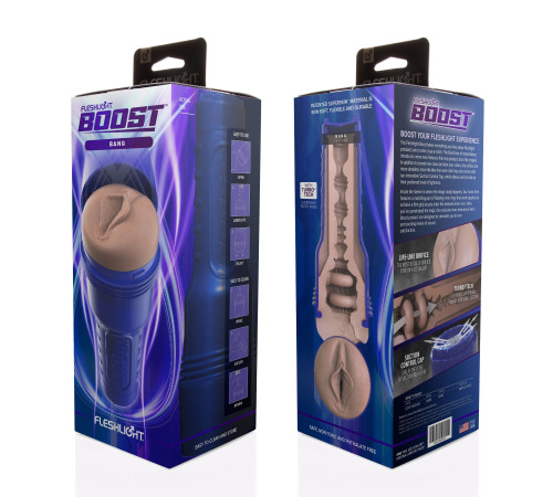 Мастурбатор-вагіна Fleshlight Boost Bang, плавні кільця Turbo Tech