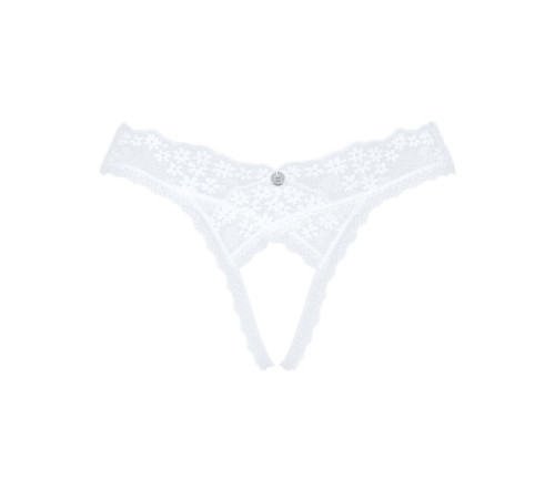 Мереживні танга Obsessive Heavenlly crotchless thong XS/S, з доступом