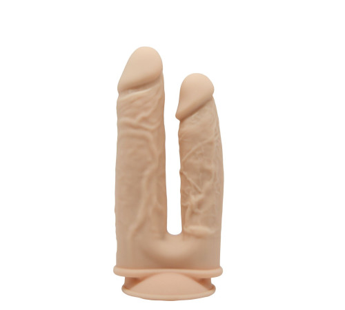 Подвійний фалоімітатор з вібрацією SilexD Double Gusto Vibro Flesh (Model 1 size 8" & 7") + LRS, діа