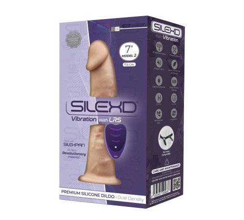 Фалоімітатор з вібрацією SilexD Henry Vibro Flesh (MODEL 2 size 7in) + LRS, діаметр 4,4 см