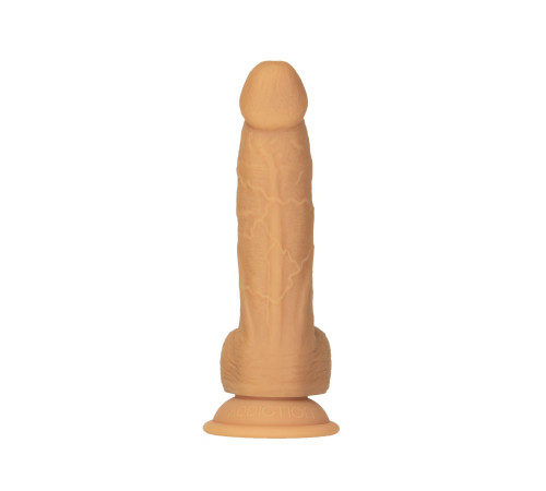 Фалоімітатор ADDICTION Dual Density Silicone Dildo Caramel 8″, присоска, діаметр 4,3 см, віброкуля в