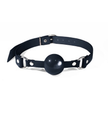 Кляп силіконовий Feral Feelings Silicon Ball Gag Black/Black, чорний ремінець, чорна кулька