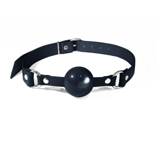 Кляп силіконовий Feral Feelings Silicon Ball Gag Black/Black, чорний ремінець, чорна кулька