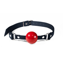 Кляп силіконовий Feral Feelings Silicon Ball Gag Black/Red, чорний ремінець, червона кулька