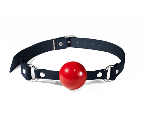 Кляп силіконовий Feral Feelings Silicon Ball Gag Black/Red, чорний ремінець, червона кулька