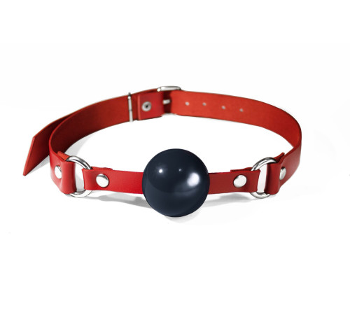 Кляп силіконовий Feral Feelings Silicon Ball Gag Red/Black, червоний ремінець, чорна кулька