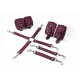 Набір для БДСМ 3 в 1 Feral Feelings BDSM Kit 3 Burgundy, burgundy, наручники, поножі, хрестовина