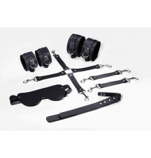 Набір для БДСМ 5 в 1 Feral Feelings BDSM Kit 5 Black, наручники, поножі, хрестовина, маска, падл