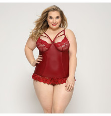 Сексуальний корсет зі стрепами JSY «Гаряча Тейлор» Plus Size, Red, мереживо, стрінги