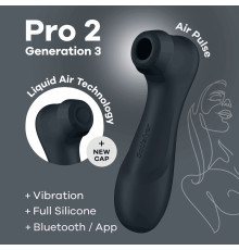 Вакуумний кліторальний стимулятор Satisfyer Pro 2 Generation 3 with Liquid Air Connect App Dark Grey