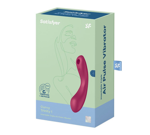 Вакуумний стимулятор з вібрацією Satisfyer Curvy Trinity 1 Red, іграшка 3в1