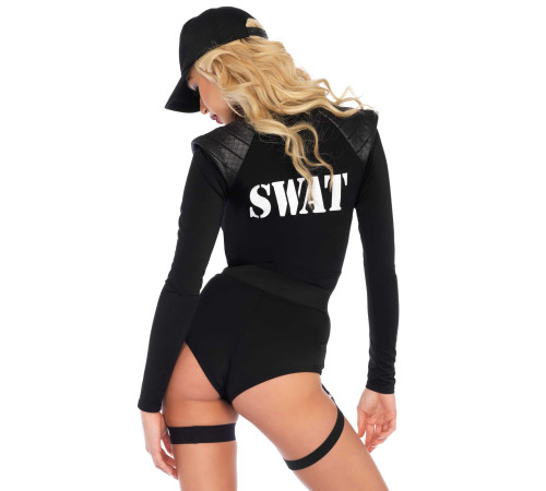 (SALE) Костюм еротичних спецсил Leg Avenue SWAT Team Babe XS, боді, пояс, підв’язки, рація, кепка