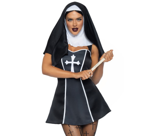 (SALE) Костюм черниці Leg Avenue Naughty Nun XS, сукня, головний убір