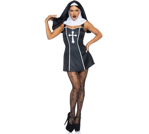 (SALE) Костюм черниці Leg Avenue Naughty Nun M, сукня, головний убір