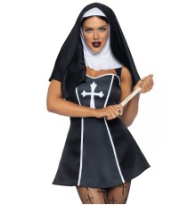 (SALE) Костюм черниці Leg Avenue Naughty Nun M, сукня, головний убір