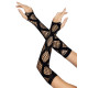 Довгі мітенки Leg Avenue Faux wrap net arm warmers One size Black, велика сітка