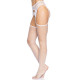 Панчохи-сітка Leg Avenue Net stockings with garter belt One size White, пояс, підв’язки