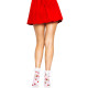 Шкарпетки жіночі з полуничним принтом Leg Avenue Strawberry ruffle top anklets One size, мереживні м