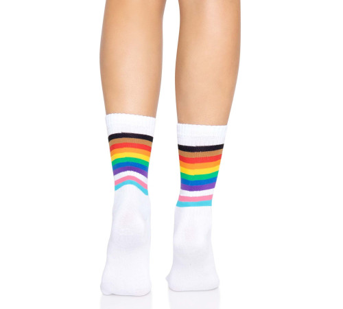 Шкарпетки жіночі в смужку Leg Avenue Pride crew socks Rainbow, 37–43 розмір