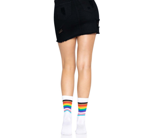 Шкарпетки жіночі в смужку Leg Avenue Pride crew socks Rainbow, 37–43 розмір