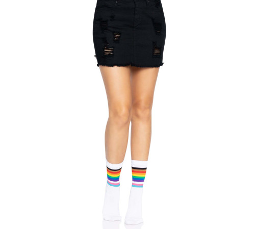 Шкарпетки жіночі в смужку Leg Avenue Pride crew socks Rainbow, 37–43 розмір