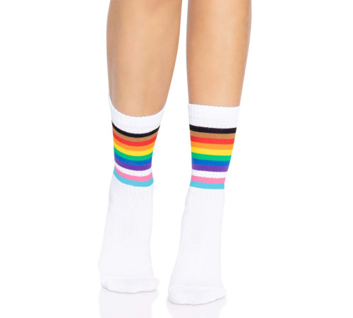 Шкарпетки жіночі в смужку Leg Avenue Pride crew socks Rainbow, 37–43 розмір