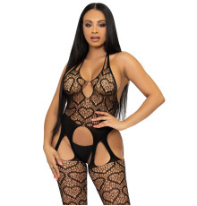 Бодістокінг з відкритим доступом Leg Avenue Net suspender bodystocking One size Black, мереживо