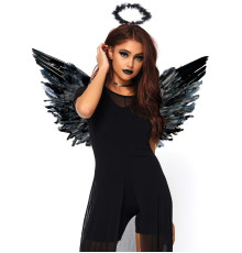 (SALE) Крила чорного ангела Leg Avenue Angel Accessory Kit Black, крила, німб