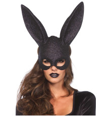 Блискуча маска кролика Leg Avenue Glitter masquerade rabbit mask Black