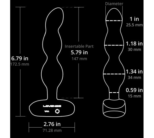 Анальне смарт-намисто з вібрацією та обертанням Lovense Ridge, унісекс