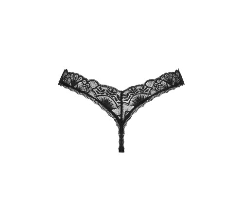 Мереживні стрінги Obsessive Donna Dream thong XS/S Black, низька посадка