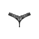 Мереживні стрінги Obsessive Donna Dream thong XS/S Black, низька посадка