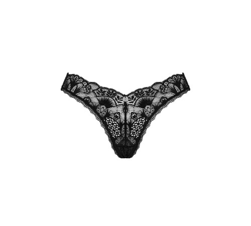 Мереживні стрінги Obsessive Donna Dream thong XS/S Black, низька посадка