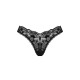 Мереживні стрінги Obsessive Donna Dream thong XS/S Black, низька посадка