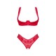 Комплект білизни Obsessive Lacelove cupless 2-pcs set XL/2XL Red, відкритий доступ, відкриті груди