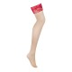 Панчохи під пояс із широким мереживом Obsessive Lacelove stockings XL/2XL