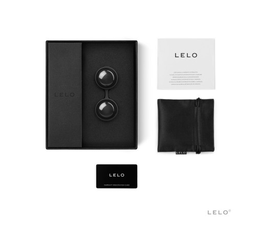 Вагінальні кульки LELO Luna Beads Noir Black, зміщений центр ваги, діаметр 2,9 см, 2х37 г