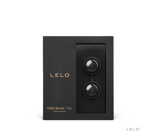 Вагінальні кульки LELO Luna Beads Noir Black, зміщений центр ваги, діаметр 2,9 см, 2х37 г